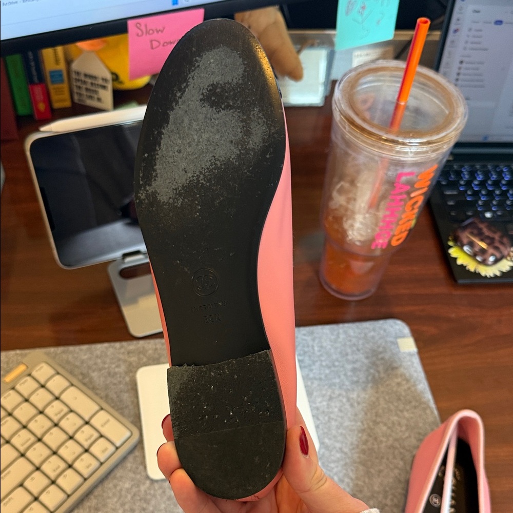 CHANEL pink and Black Women's Flats. Size 39.5 - Picture 14 of 15